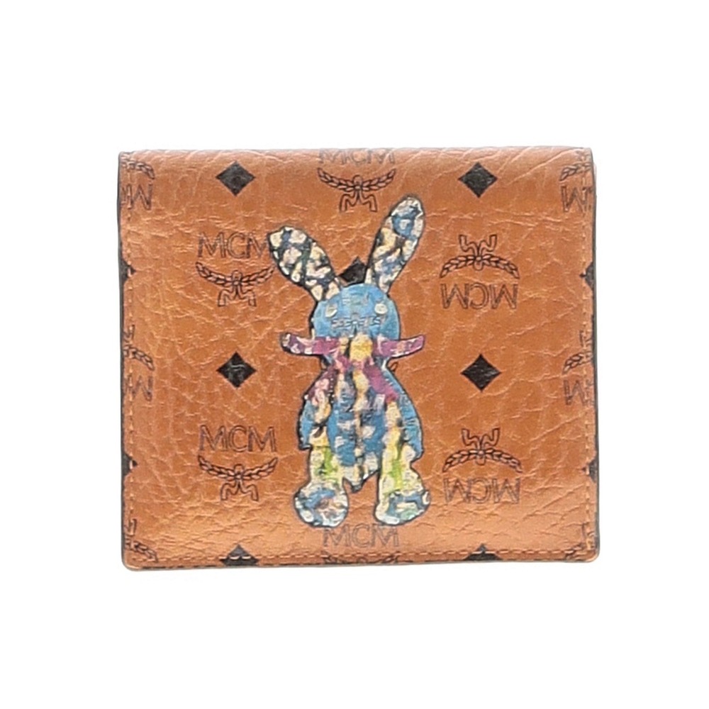 Flawed Gem! MCM Millie Star Eyed Bunny Visetos Cognac Wallet K-Fashion Pop Art